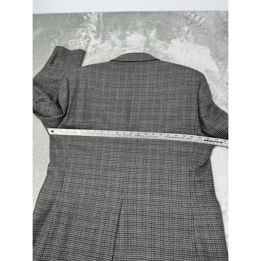 Vintage Ralph Lauren Wool‎ Blazer Jacket Mens 43R Houndstooth Plaid Sport Coat